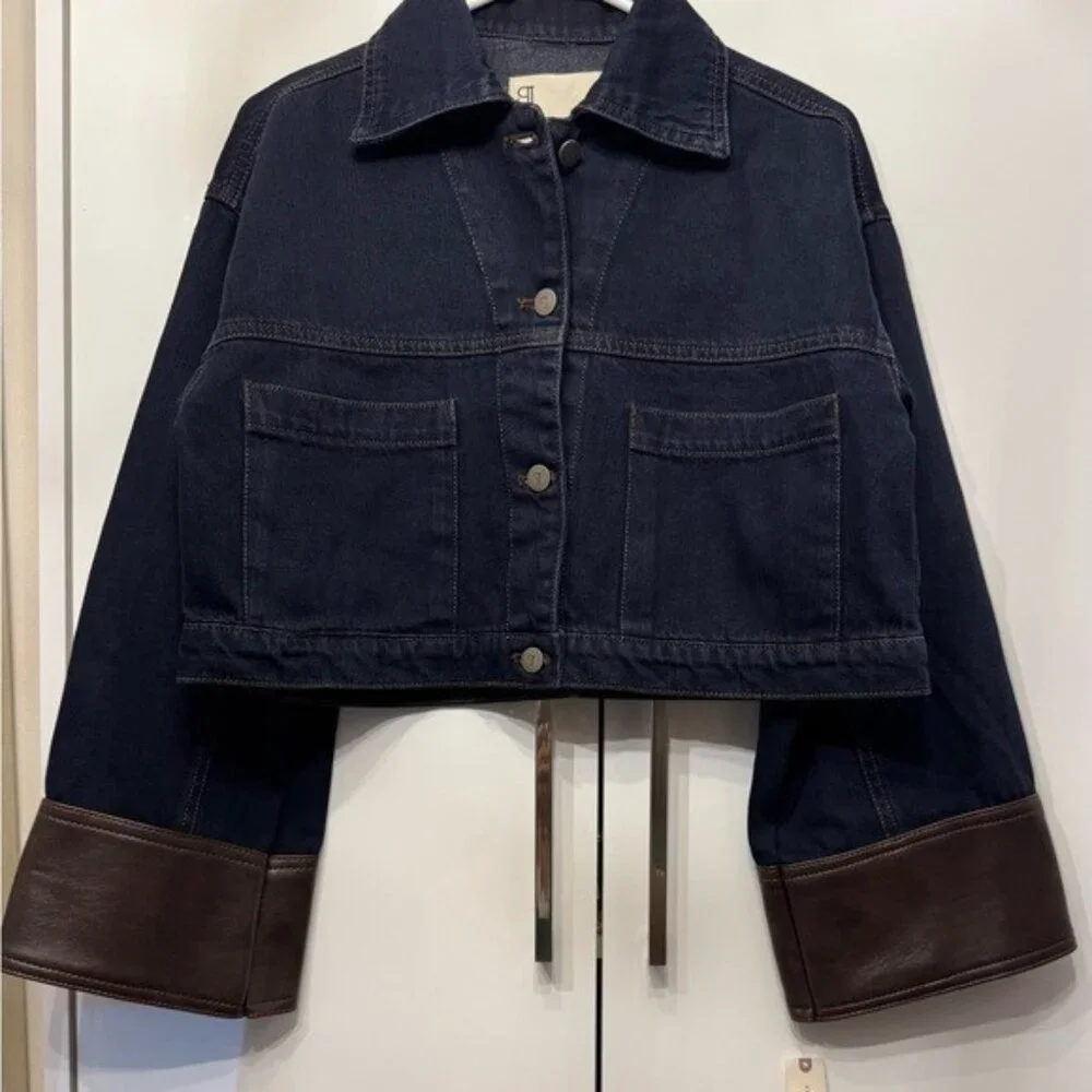 NWT Size M - Pilcro 100% Cotton Cuffed Crop Denim Jacket (NWT US$ 168) - Picture 11 of 16